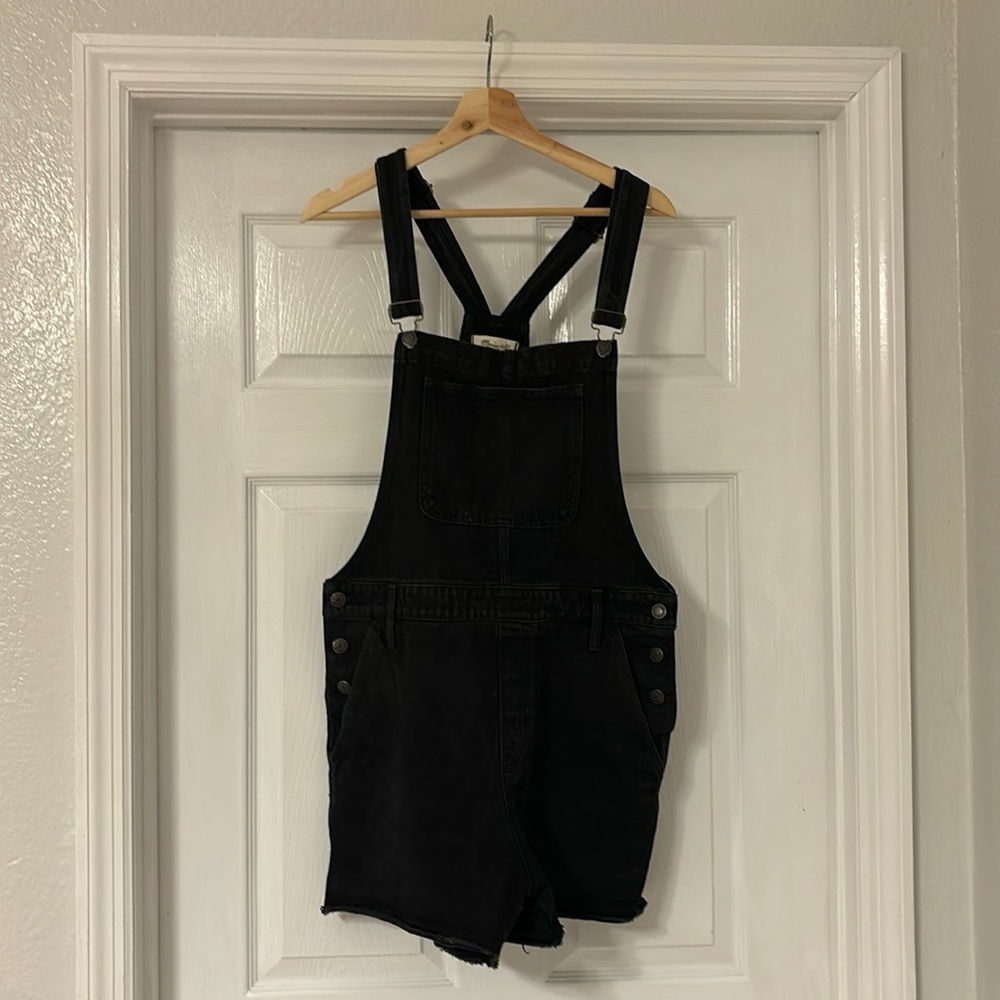 Madewell Adirondack Black Short Overalls